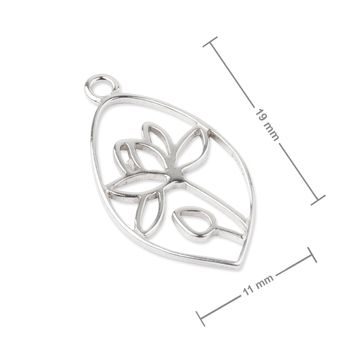 Amoracast pendant lotus drop 19x11mm silver