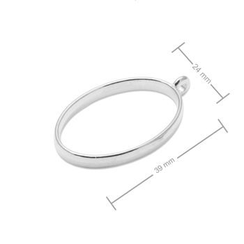 Frame for casting crystal resin oval 39x23mm silver