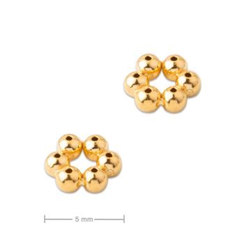 Distanțier rotund din argint 5x2mm placat cu aur de 24K nr.716