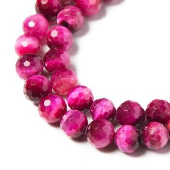 Tiger's eye magenta 8 mm faceted