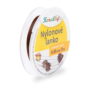 Nylonové lanko 0,45mm/3m hnědé č.14