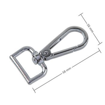 Galanterní karabina 26 x 58 mm v barvě platiny