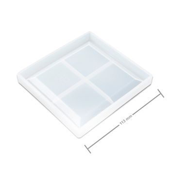 Matriță de silicon pentru turnarea rășinii de cristal tăviță pătrat 113x113x12mm