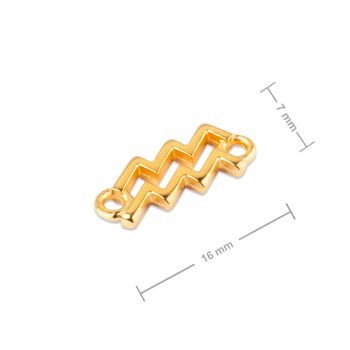 Manumi piesă legătură Vărsător 16x7mm placată cu aur