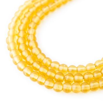 Glass Mala beads 6mm/17cm yellow