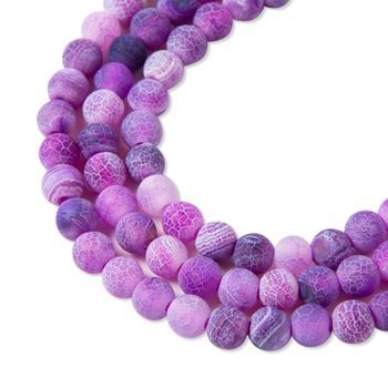 Fialový achát 6 mm s frosted efektem