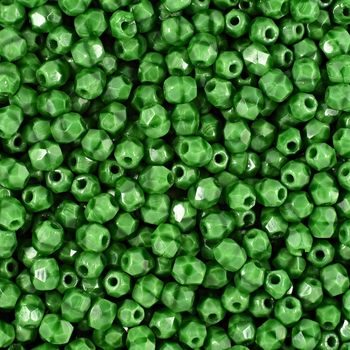 Glass fire polished beads 3mm Opaque Green White Black