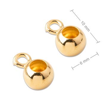 Stříbrný distanční kroužek 10 x 6 mm pozlacený 24K zlatem