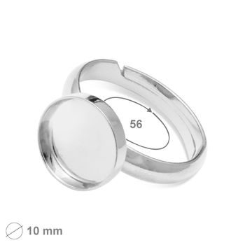 Silver ring base with a setting 10mm  No.1253