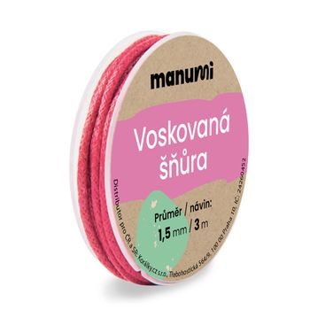 Voskovaná šňůra 1,5mm/3m růžová