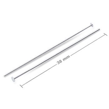 Ketlovací nýtové jehly 38 mm v barvě stříbra