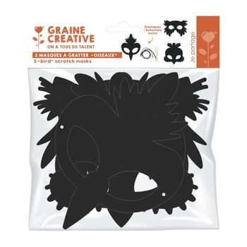 Scratch masks in the shape of a bird 3 pcs