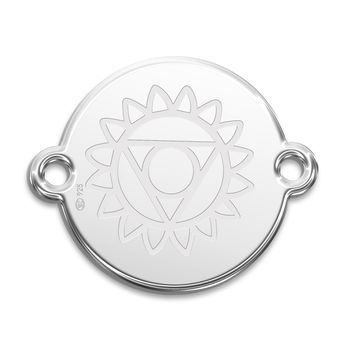 Manumi Silver connector 12mm with an engraved design throat chakra