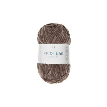 Chenille yarn Ricorumi Nilli Nilli colour shade 024 chocolate