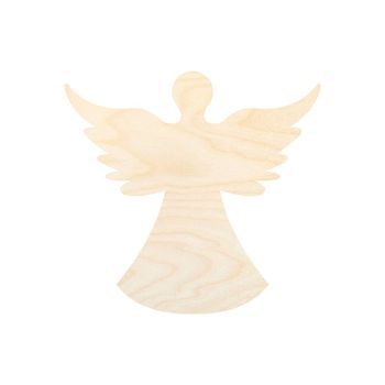 Wooden cutout angel shape 27cm