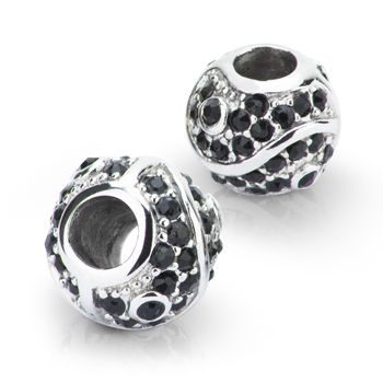 Stainless steel bead with a wide center hole No.11