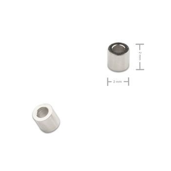 Korálek z chirurgické oceli trubička 2 x 2 mm