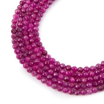 Ruby stone faceted beads 4mm