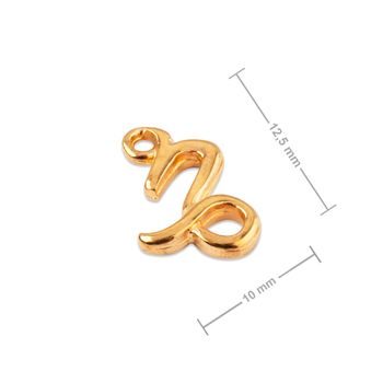 Manumi piesă legătură Capricorn 12,5x10mm placată cu aur