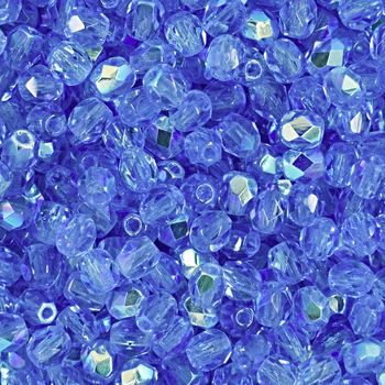 Glass fire polished beads 4mm Light Sapphire AB