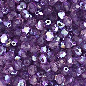 Manumi české broušené korálky 4mm Amethyst AB