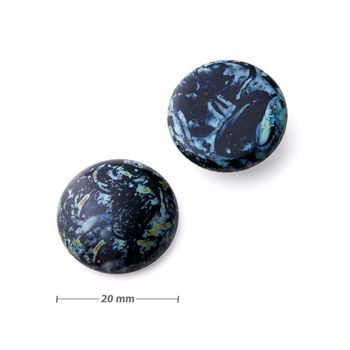 Czech glass cabochon 20mm travertine