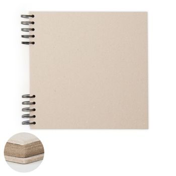 Scrapbook ring bound pad 35 sheets 22x22cm in natural colour 160-200g/m²