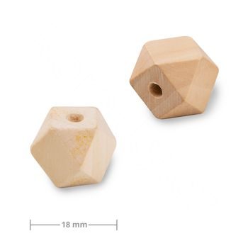 Dřevěné korálky hexagon s velkým průtahem pro Macramé 18mm