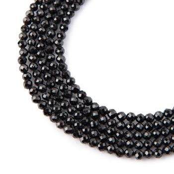 Black Spinel faceted beads 4mm
