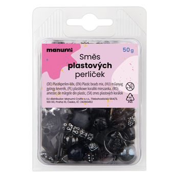 Mix of plastic beads black