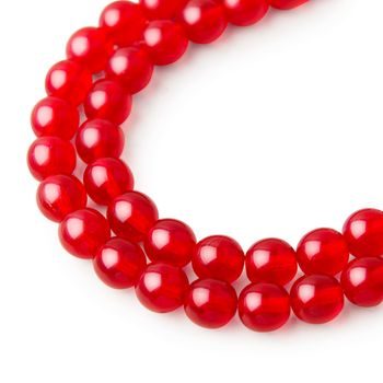 Czech glass pressed round beads Siam Ruby 8mm No.59