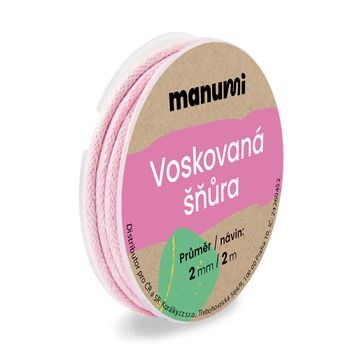 Voskovaná šňůra 2mm/2m světle růžová