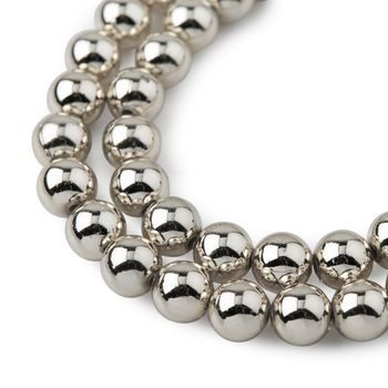 Metallic plastic beads 8mm silver
