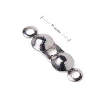 Jewellery bead tip with two loops 7mm in the colour of platinum