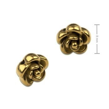 Korálek z chirurgické oceli ve tvaru květiny 8 mm v barvě zlata