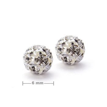 Rhinestone ball 6mm silver Crystal