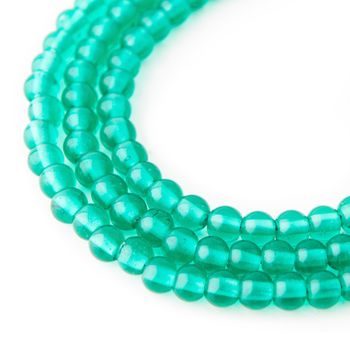 Glass Mala beads 6mm/17cm blue