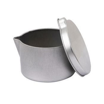 Nádoba na masážní svíčku s víčkem hliníková 65 x 42 mm v barvě stříbra