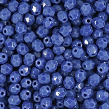 Glass fire polished beads 4mm Opaque Blue