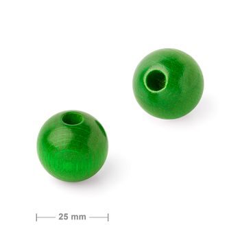 Czech wooden bead round 25mm green No.5