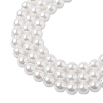 Glass pearls 6mm white
