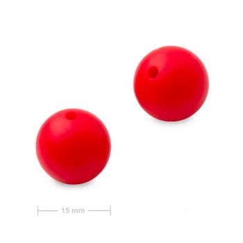 Silicone round beads 15mm Rose Red