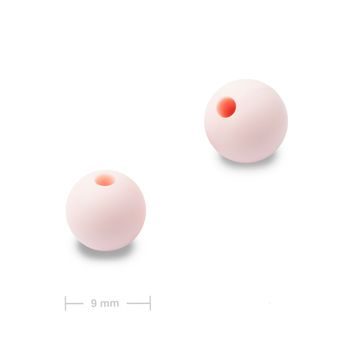 Silikonové kulaté korálky 9mm Petal Pink