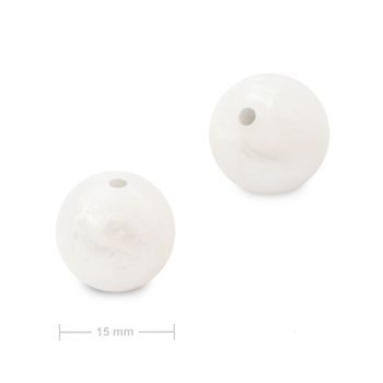 Mărgele rotunde din silicon 15mm Pearl White