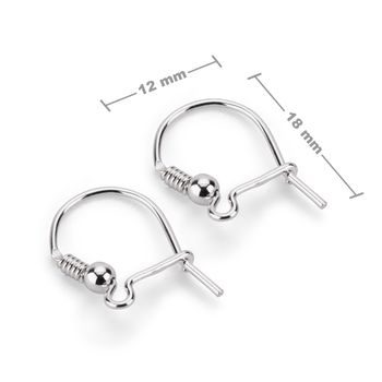 Sterling silver 925 kidney earring hook 18x12mm No.29