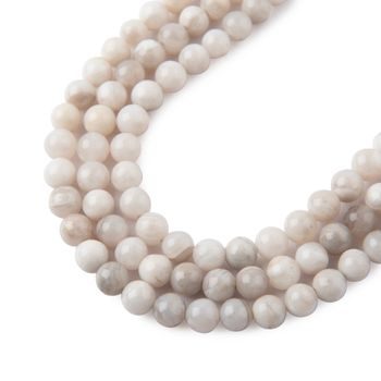White Lace Agate beads 4mm