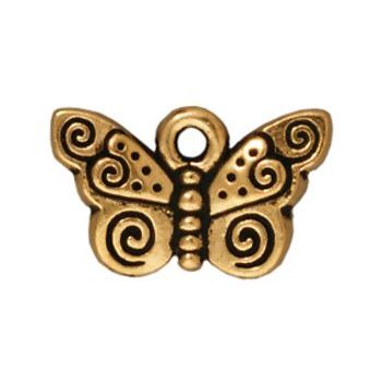 TierraCast pendant Spiral Butterfly antique gold