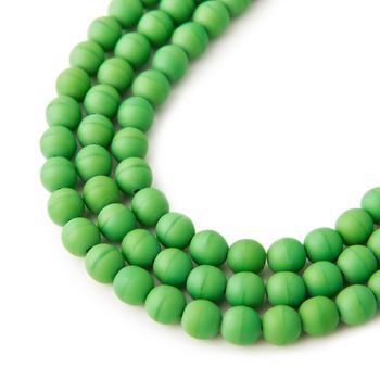 Sklenené stláčané guľôčky Pea Green Opaque Matt 6mm č.20