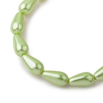 Glass pearls 15x8mm light green