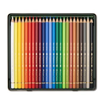 Faber-Castell Polychromos coloured pencil set in a tin case 12pcs